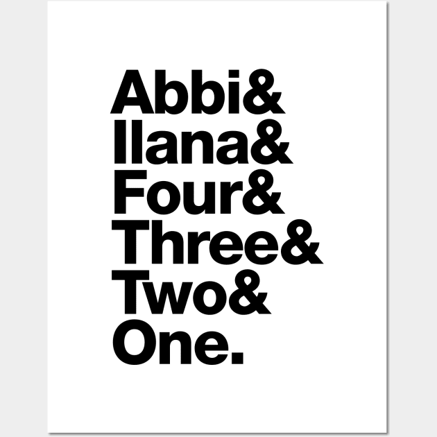 Broad City Roll Call – Abbi & Ilana name list Wall Art by thedesigngarden